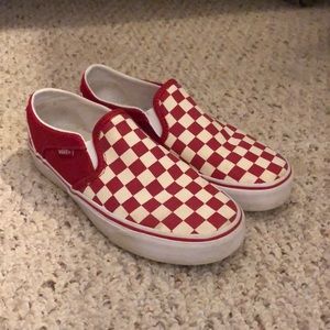 Red Checkered Slip on Vans